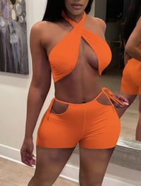 Image 2 of Sexy Bandaged Two Piece Set (orange)