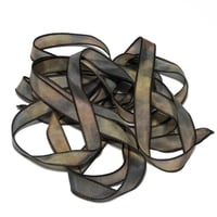Image 2 of 1PC.  JUNGLE VINES  42" Hand dyed finished edge Habotai silk ribbon