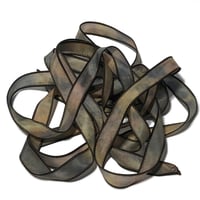 Image 3 of 1PC.  JUNGLE VINES  42" Hand dyed finished edge Habotai silk ribbon