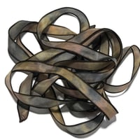 Image 5 of 1PC.  JUNGLE VINES  42" Hand dyed finished edge Habotai silk ribbon