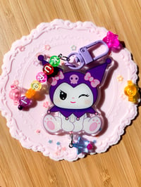 Image 2 of KUROMI GLITTER KEYCHAIN