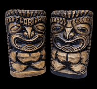 Image 1 of Set of Vintage Florida Ceramic Tiki Banks FREE SHIPPING
