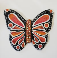 Image 2 of Hand Painted Slate Butterfly (Orange & White) SOLD