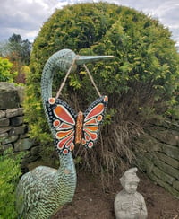 Image 3 of Hand Painted Slate Butterfly (Orange & White) SOLD