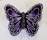 Image 1 of Hand Painted Slate Butterfly (Purple & White) SOLD