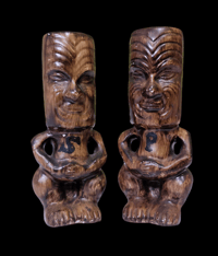 Image 1 of Vintage Salt & Pepper Shakers Pub Tiki Philadelphia FREE SHIPPING