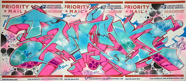 Image of TWIKONE PRIORITY MAIL SKETCH - BLUE PINK