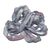 Image 1 of 1PC. LOOKING GLASS  42" Hand dyed finished edge Habotai silk ribbon