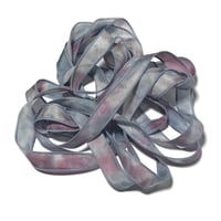 Image 2 of 1PC. LOOKING GLASS  42" Hand dyed finished edge Habotai silk ribbon