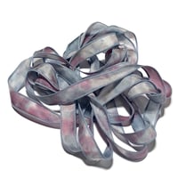 Image 7 of 1PC. LOOKING GLASS  42" Hand dyed finished edge Habotai silk ribbon