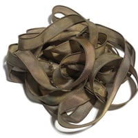 Image 1 of 1PC. SAGEBRUSH  42" Hand dyed finished edge Habotai silk ribbon