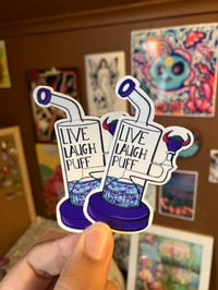 Live Laugh Puff Vinyl Sticker