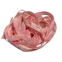 Image 3 of 1PC. PINK LEMONADE  42" Hand dyed finished edge Habotai silk ribbon