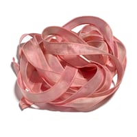 Image 4 of 1PC. PINK LEMONADE  42" Hand dyed finished edge Habotai silk ribbon