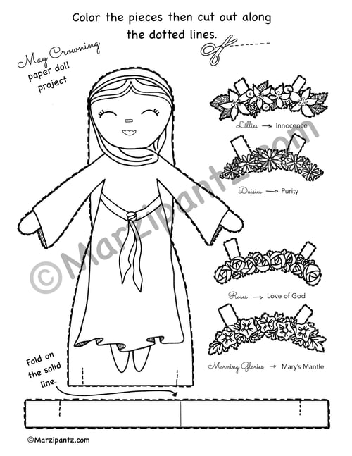 Image of May Crowning - Mary Paper Doll DIGITAL DOWNLOAD