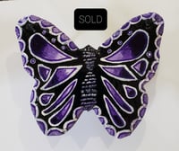 Image 4 of Hand Painted Slate Butterfly (Purple & White) SOLD