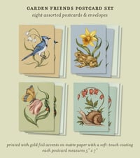 Image 8 of Gold Foil Garden Friends Postcards