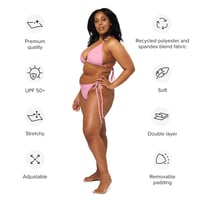 Image 6 of Cotton Candy Pink - All-over print recycled string bikini