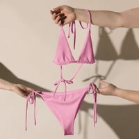 Image 1 of Cotton Candy Pink - All-over print recycled string bikini