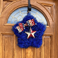Image 2 of Patriotic Royal Blue Star Wreath