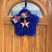 Image 3 of Patriotic Royal Blue Star Wreath