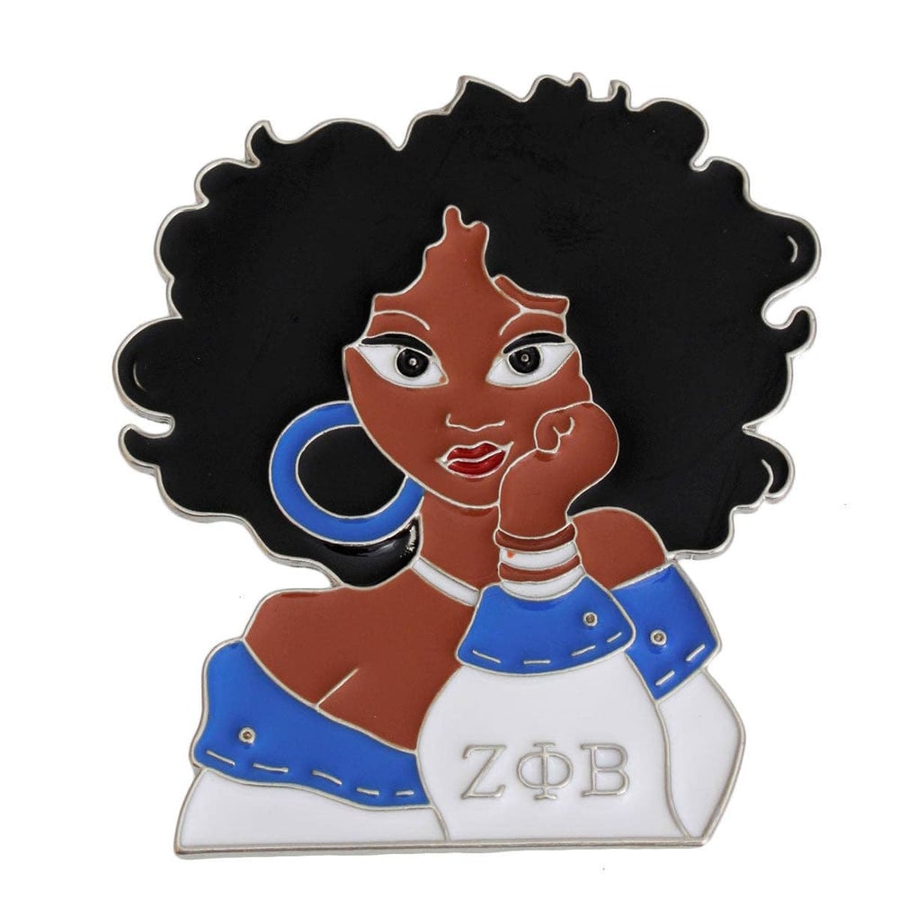 Image of Zelta Phi Curly Hair Woman Pin