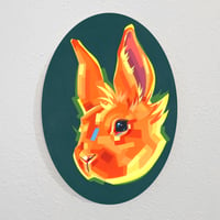 Fireball Bun - Original Painting, 10" x 14" Oval
