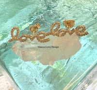 14k solid gold love diamond studs earrings 