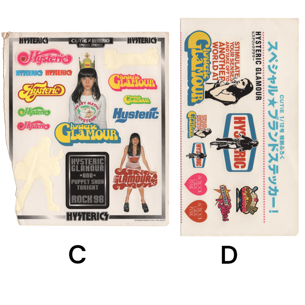 hysteric glamour stickers