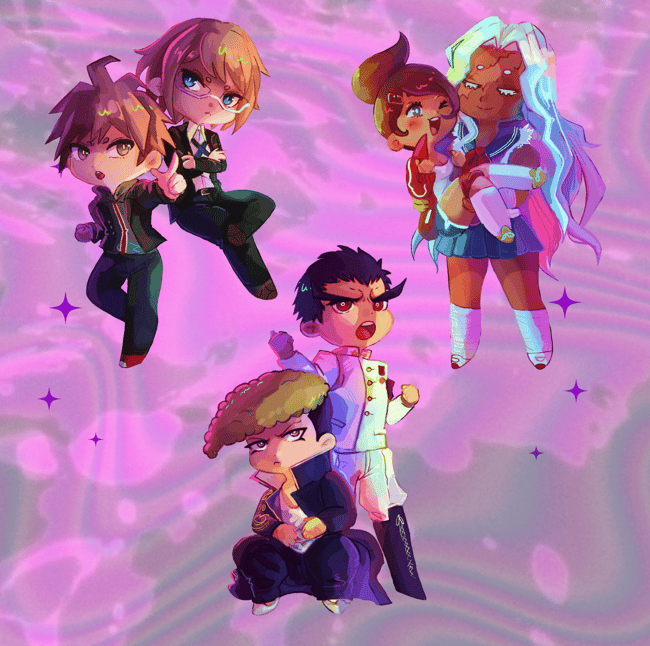 3" Danganronpa Glitter Epoxy Couple Charms