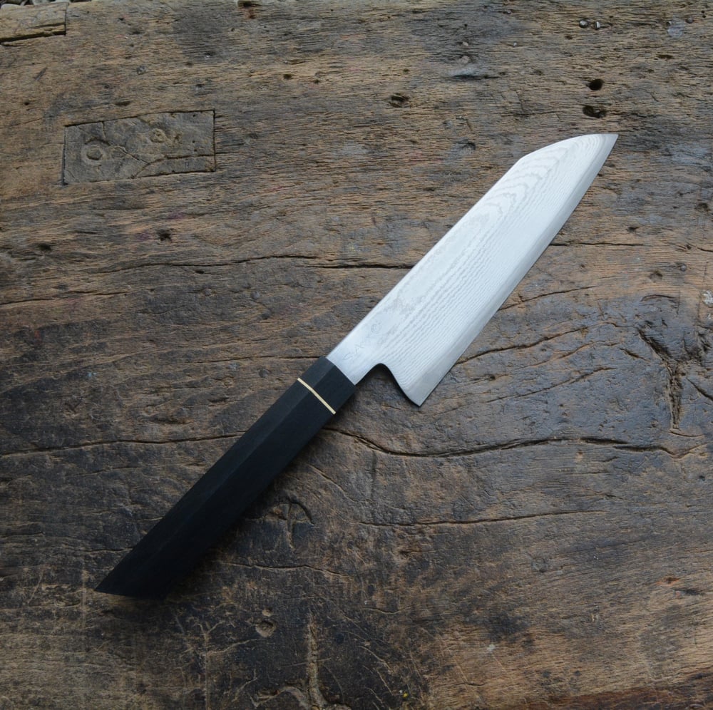 Image of Collab Simon Auscher x Sylvain M - Santoku 180mm Suminagashi VG10 (5 ex.)