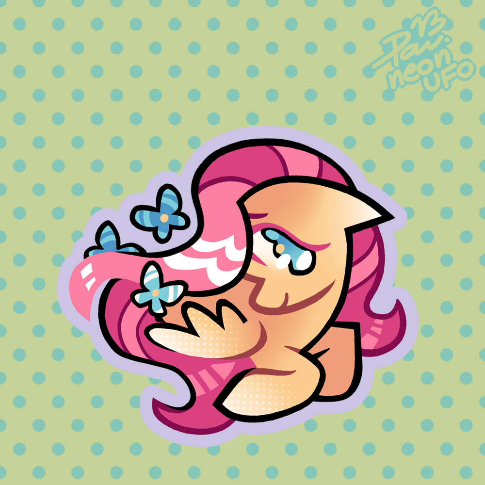 Image of Fluttershy 🦋 2.5'' Rainbow Acrylic Keychain