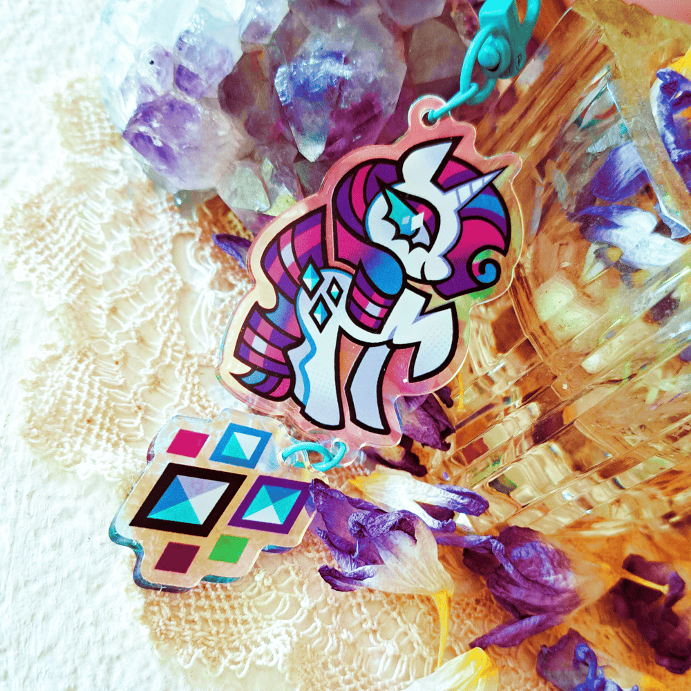 Image of Rarity 💎 2.5'' Rainbow Acrylic Keychain