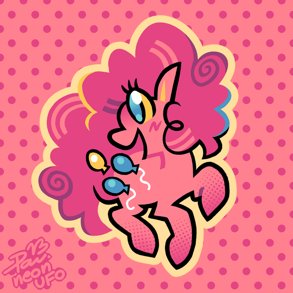 Image of Pinkie Pie 🎈 2.5'' Rainbow Acrylic Keychain