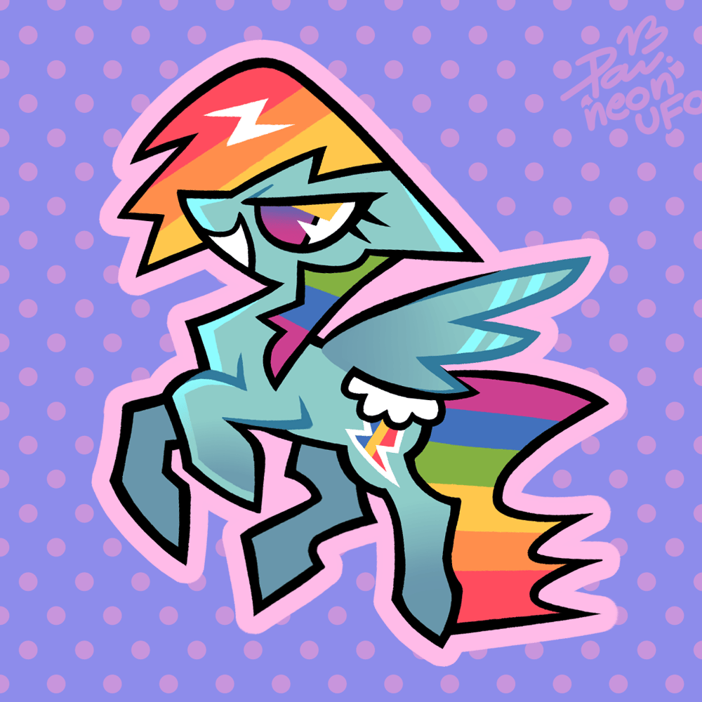 Image of Rainbow Dash 🌈 2.5'' Rainbow Acrylic Keychain