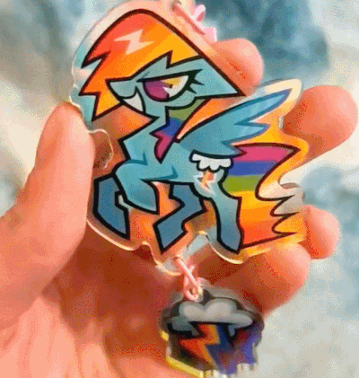 Image of Fluttershy π¦ 2.5'' Rainbow Acrylic Keychain