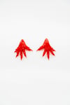 RED TRANSLUCENT PAW EARRINGS