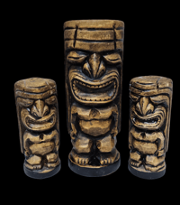 Image 1 of Vintage Double-sided Tiki Mug Salt & Pepper Set FREE SHIPPING 