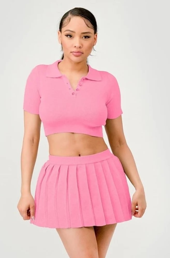 Image of Pink Tennis Skirt Set 