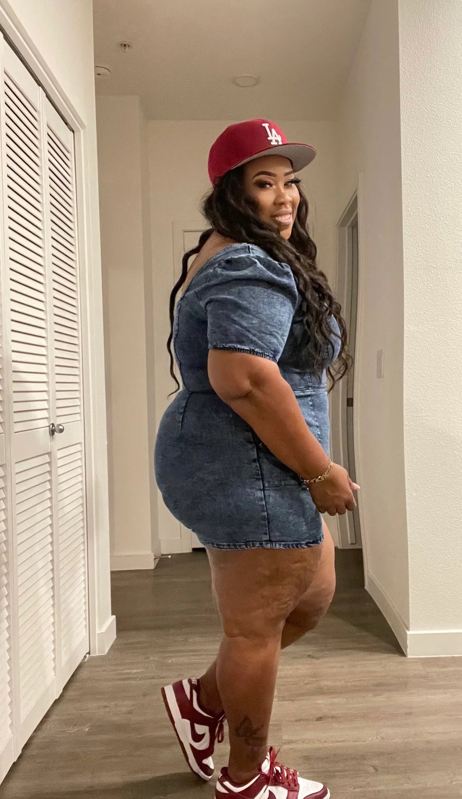 Image of 2PACK PLUS SIZE DENIM BARBIE ROMPER