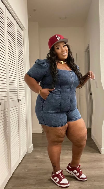 Image of 2PACK PLUS SIZE DENIM BARBIE ROMPER