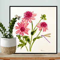 Image 1 of Giddy Up Dahlias- original artwork 