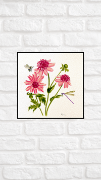 Image 5 of Giddy Up Dahlias- original artwork 