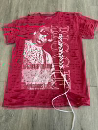 Medium red biggie lace destroyed