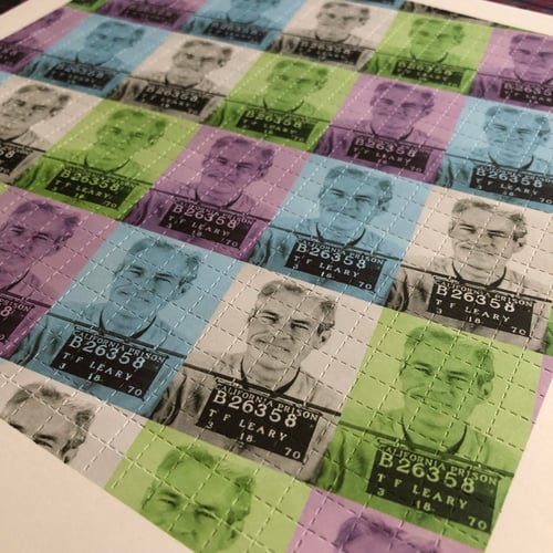 Image of Timothy Leary BUSTED blotter 