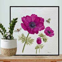 Image 4 of Bordeaux Anemone-original artwork