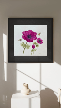 Image 3 of Bordeaux Anemone-original artwork