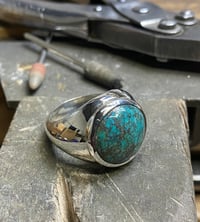 Image 1 of Round Turquoise Signet Ring