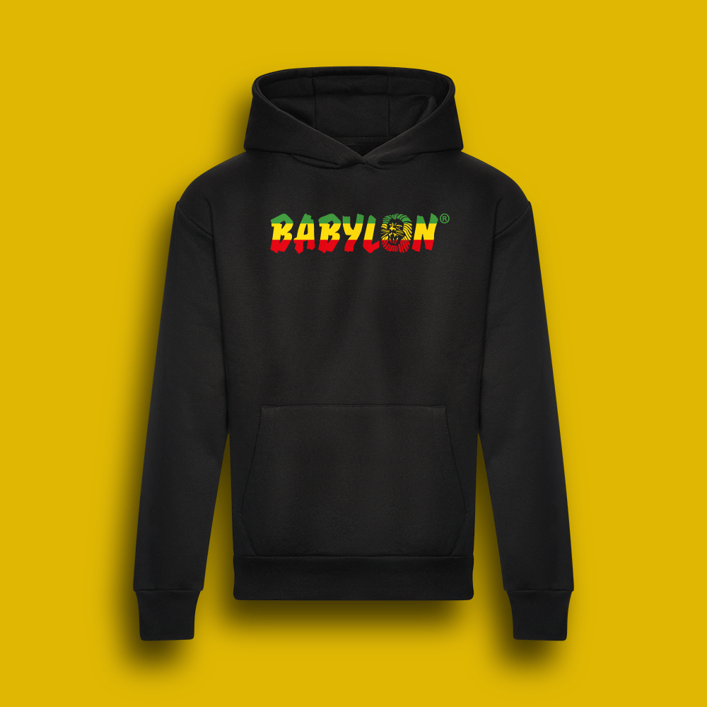 Black hoodie yellow writing hot sale