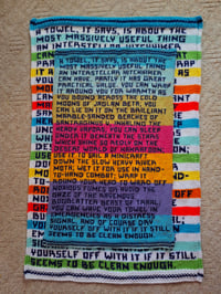 Image 1 of Hitchhiker's Guide Towel with Full Quote - Made to Order